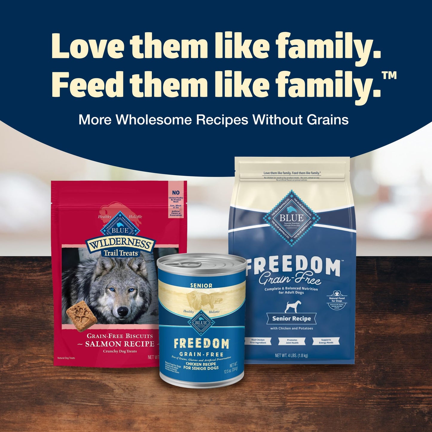 Blue Buffalo Freedom Grain-Free Senior Dry Dog Food, Provides Energy To Stay Active, Made in the USA With Natural Ingredients, Chicken & Potatoes, 4-lb Bag