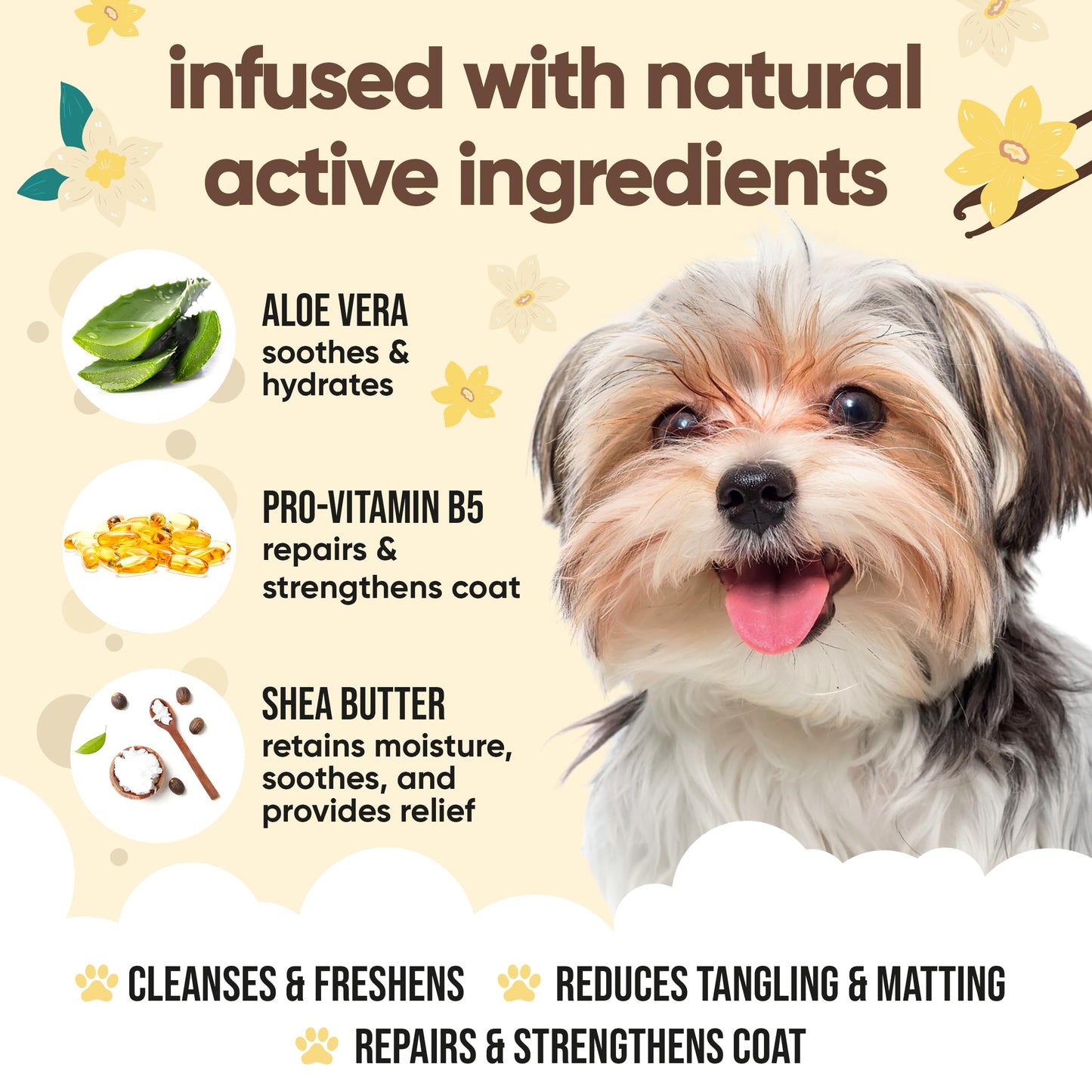Buddycare Vanilla & Shea Butter Dog Shampoo - (16.90oz) Itch Relief & Dog Shampoo Sensitive Skin Care, Dog Shampoo and Conditioner, Premium Dog Grooming Supplies for All Breeds