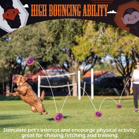 EXPAWLORER Squeaky Tennis Balls for Dogs - 12 Pcs Halloween Interactive Teething Chew Toys, Enrichment Dog Toys to Keep Them Busy, Fetch Training Balls for Large Medium Small Dogs