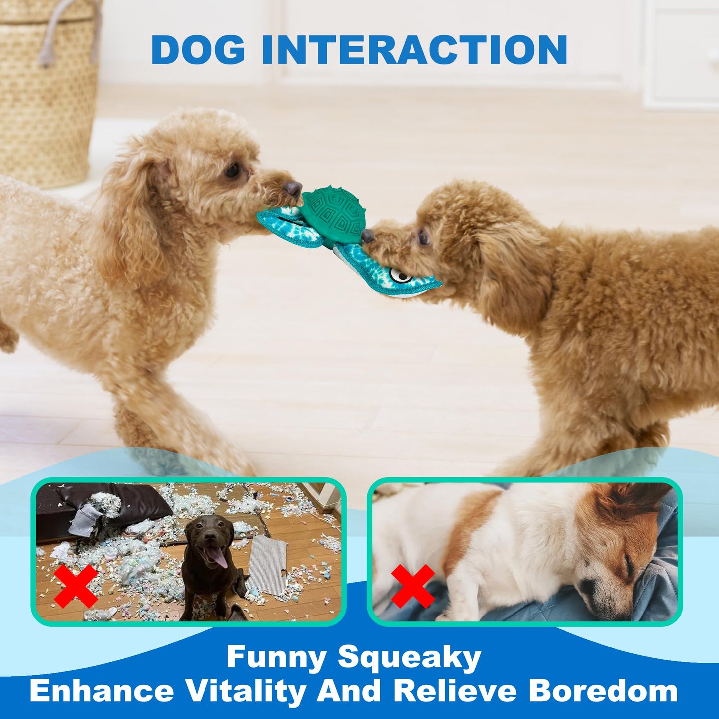 Qonline Dog Chew Toys,Puppy Teeth Chew Toys Durable Rubber Material Turtle Shape Dog Toys with 2 Tennis Ball (Green)