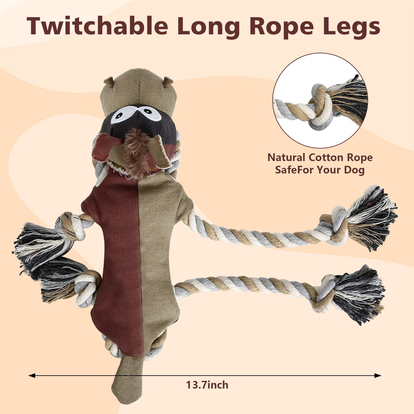 IOKHEIRA Dog Toys for Aggressive Chewers,Tough Indestructible Dog Toys,Squeaky Toys for Large Dogs,Durable Dog Chew Toys (Auburn)