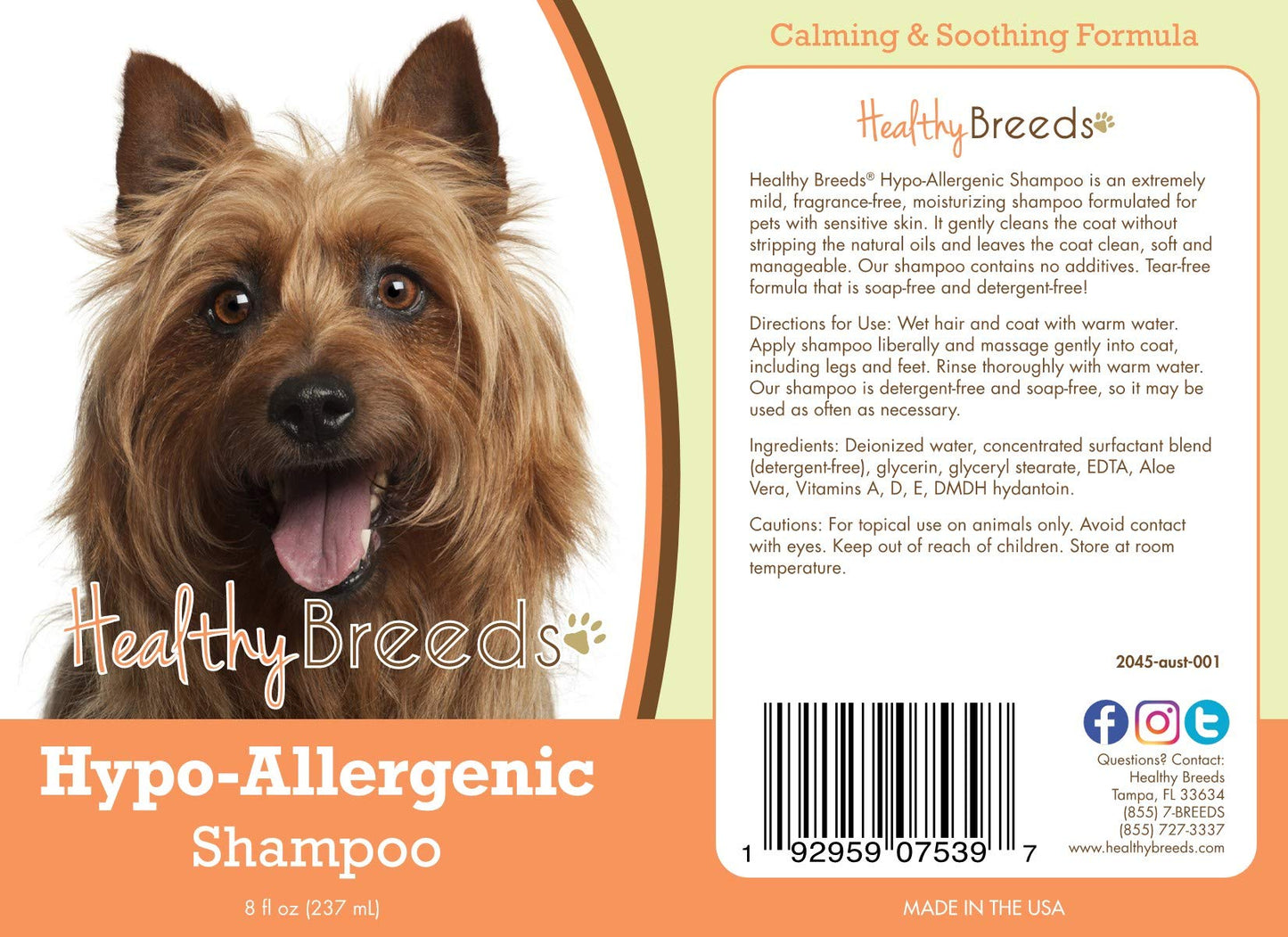 Healthy Breeds Australian Terrier Hypo-Allergenic Shampoo 8 oz
