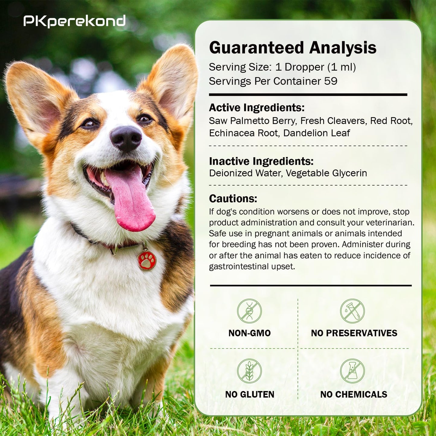 Prostate Health Support for Dogs, Relieves Enlarged Prostate, Supports Urinary Tract Health, Normal Frequency, Enhances Overall Immune Wellness, Natural Herbal Supplement, 2 oz (59 ml)