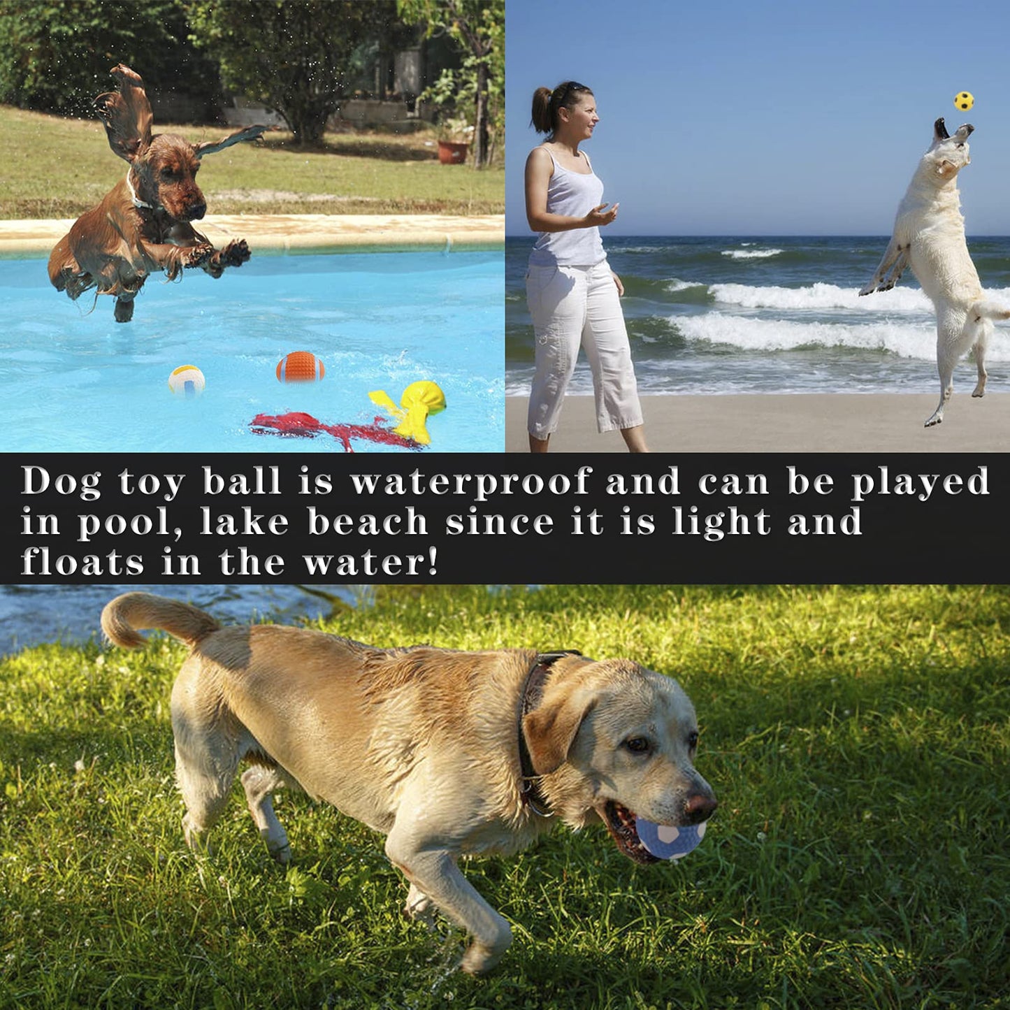 T'CHAQUE Squeaky Dog Toys, Natural Latex Rubber Dog Balls, Soft, Bouncy & Durable for Small Medium Dogs Puppy Interactive Chew Sound Fetch Play Dog Squeaky Toy Ball, Set of 4, S