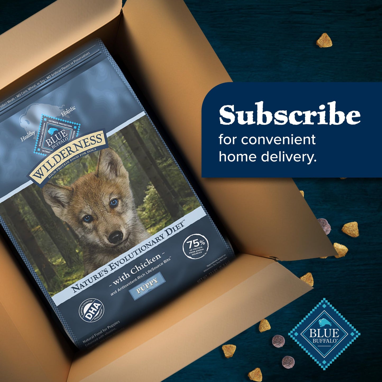 Blue Buffalo Wilderness Puppy High Protein Dry Dog Food With Real Chicken Plus Wholesome Grains, Made in the USA with Natural Ingredients, Chicken, 13-lb. Bag