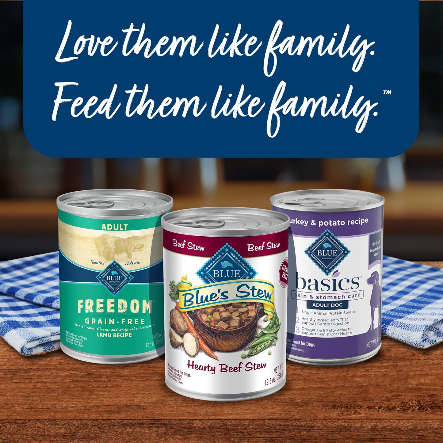 Blue Buffalo Blue's Stew Natural Wet Dog Food, Made with Natural Ingredients, Hearty Beef and Country Chicken Variety Pack, 12.5-oz Cans, 6 Count