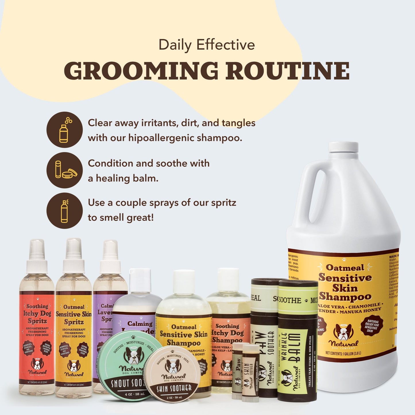 Natural Dog Company Itchy Dog Shampoo 12 oz – Hypoallergenic & Fragrance Free – Aloe Vera, Jojoba & Sea Kelp – Sulfate & Paraben Free – Soothes Dry, Itchy, Irritated Skin – Safe for All Breeds