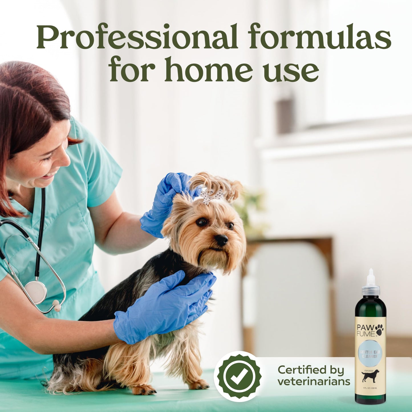 Pawfume Dog Ear Cleaner Solution, 1-Pack – Soothe Itchy Ears Instantly – with St. John’s Wort & Almond Extracts, Vet-Certified Formula, Alcohol-Free & Sulfate-Free – Dog Ear Wash for All Breeds