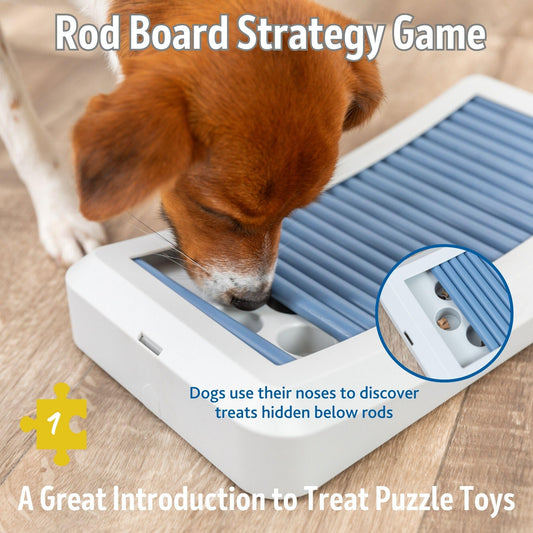 TRIXIE Rod Board Dog Enrichment Toy, Beginner Level 1 Dog Puzzle, Interactive Treat Game
