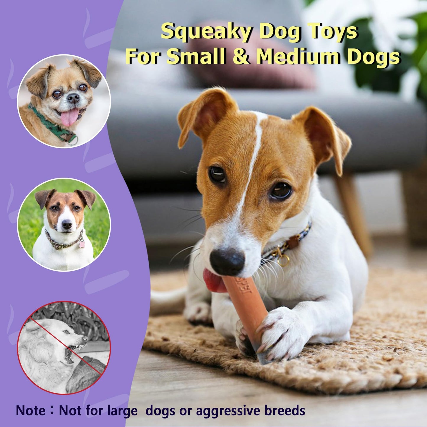 Cigarettes & Cigar Squeaky Dog Toys Set, 3 Pcs Latex Interactive Funny Weed Cigar Imitation Dog Chew Toys for Teething Puppy, Small and Medium Breeds