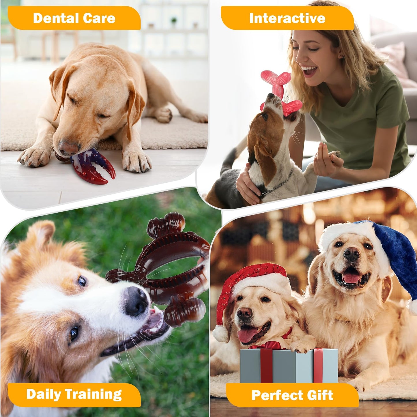 SHWLNY Tough Dog Toys for Aggressive Chewers: 3-Pack of Indestructible Chew Toys, Durable Nylon Dog Bones Toy with 3 Flavors, Suitable for Large Medium Breed, Gifts for Dogs