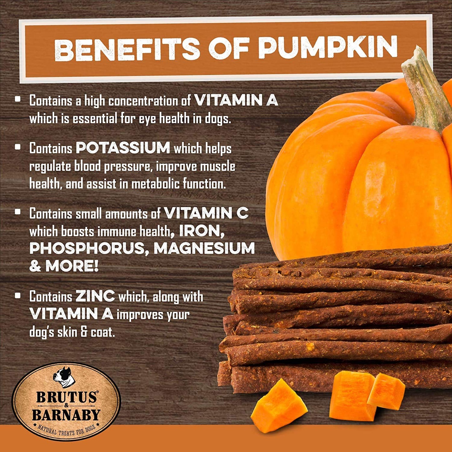 USA Sweet Potato Dog Treats - Grain Free, Cinnamon Pumpkin Crunchy Sticks are Great Tasting, Promote Positive Dog Gut Health with Natural Anti-Diarrhea Properties, no Preservatives Added