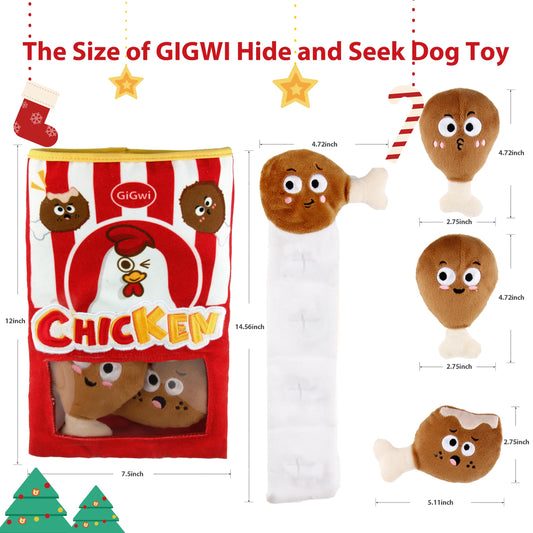 Gigwi Interactive Dog Puzzle Toys, Enrichment Snuffle Dog Toys for Boredom and Stimulating, 4 Packs Crinkle Dog Squeaky Toy for Small, Medium and Large Dogs