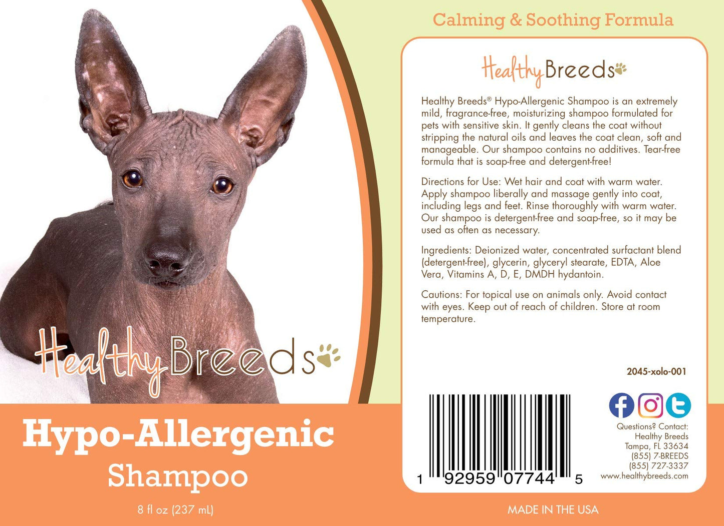 Healthy Breeds Xoloitzcuintli Hypo-Allergenic Shampoo 8 oz