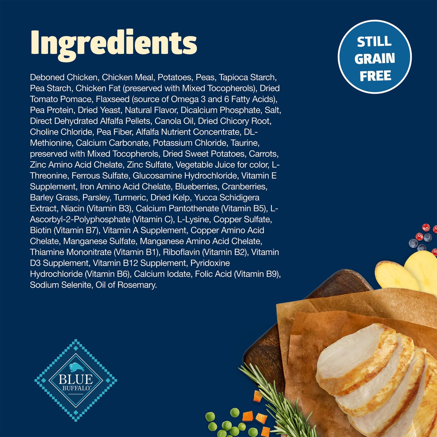 Blue Buffalo Freedom Grain-Free Dry Dog Food, Complete & Balanced Nutrition for Adult Dogs, Made in the USA With Natural Ingredients, Chicken & Potatoes, 4-lb Bag