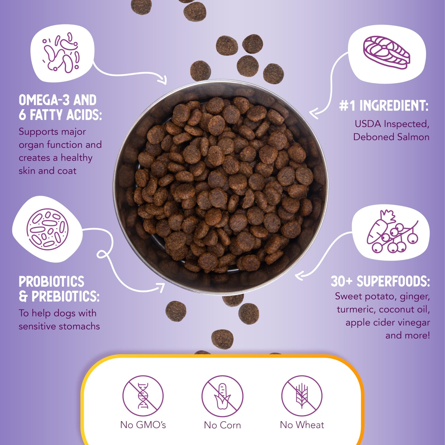 Health Extension Grain Free Salmon & Sweet Potato Dry Dog Food (4 lb / 1.81 kg) - Whole Foods Ingredients Formula with Omega 3 & Antioxidants for All Life Stages Dogs (Pack of 2)