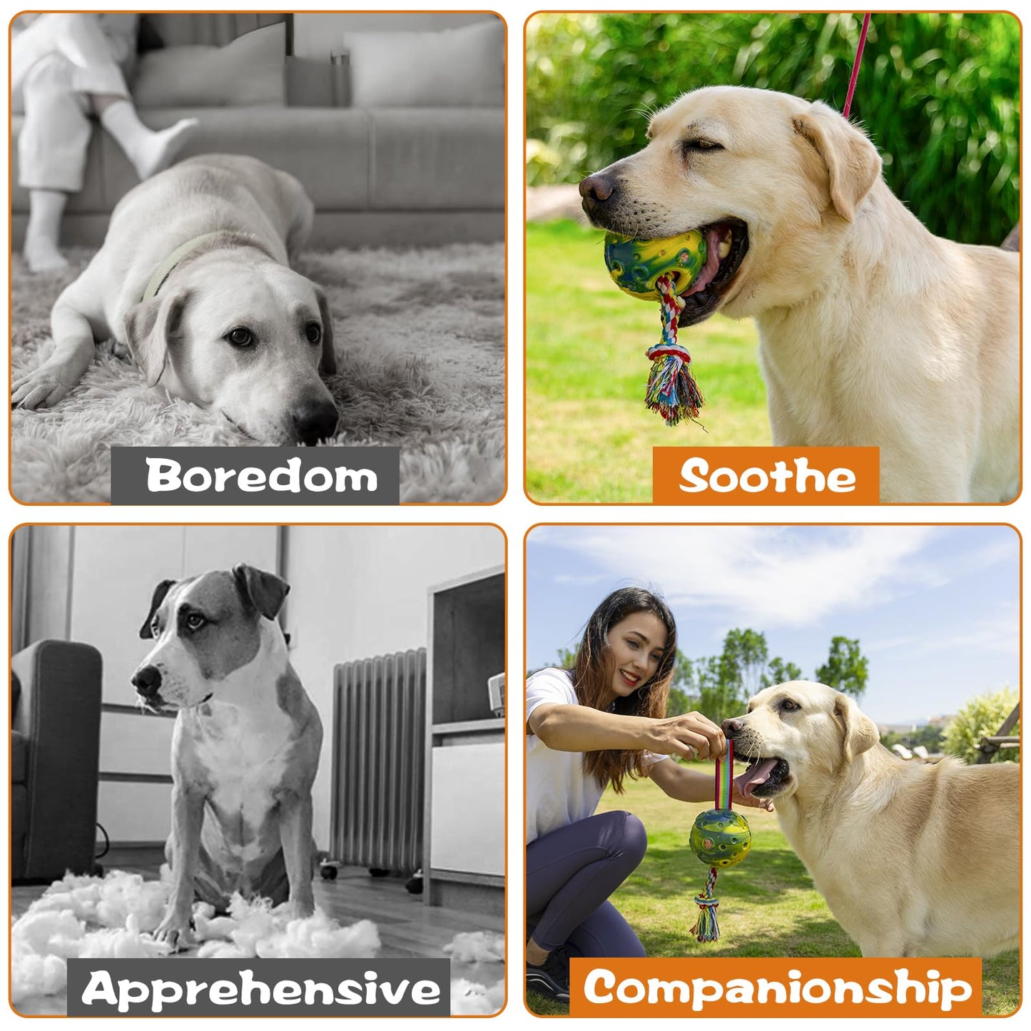 Interactive Dog Toys,3 in 1 Enrichment Toy,Dog Puzzle Toys Treat Dispensing,Fillable Frozen Mold,for Anxiety Relief and Keep Them Busy