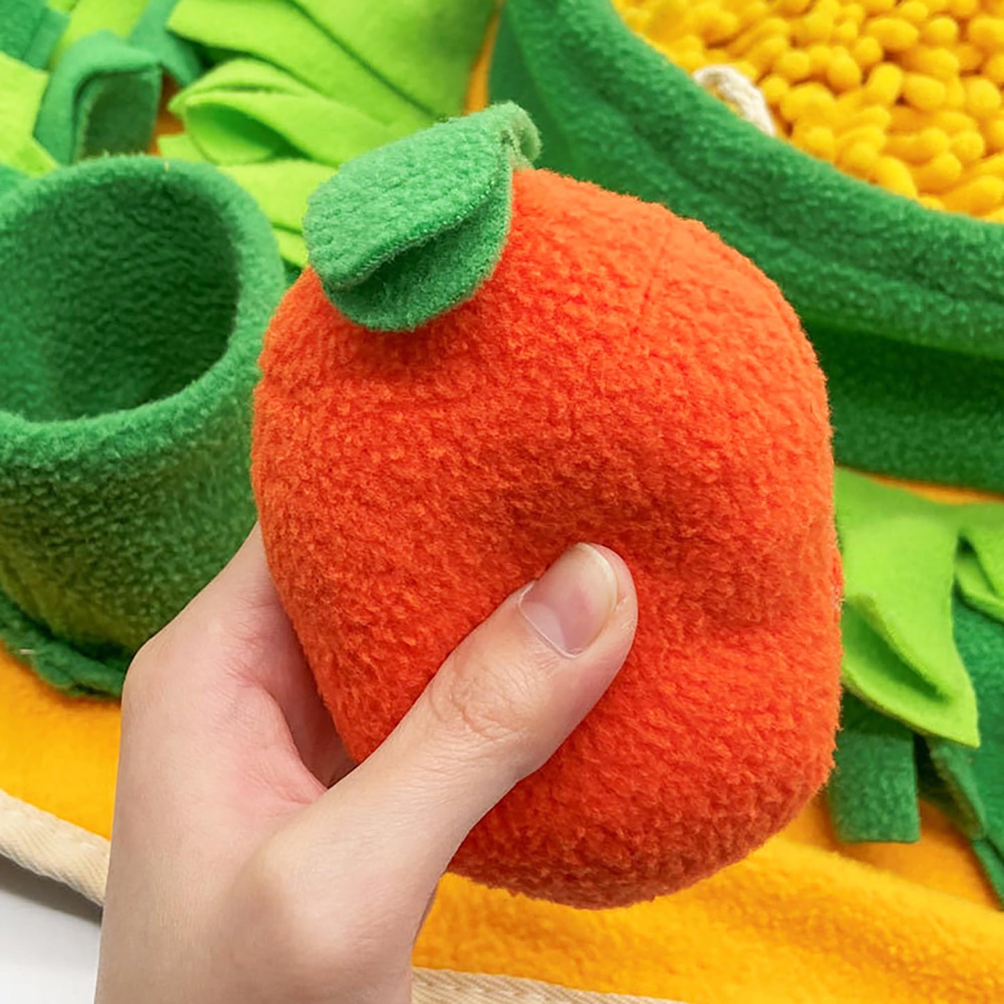 BADQIAO Pet Olfactory Feeding Pad Training Mat Dogs Cats Interactive Puzzle Toy Natural Foraging Tool Slow Feeding Snack Hiding Blanket (Spring)