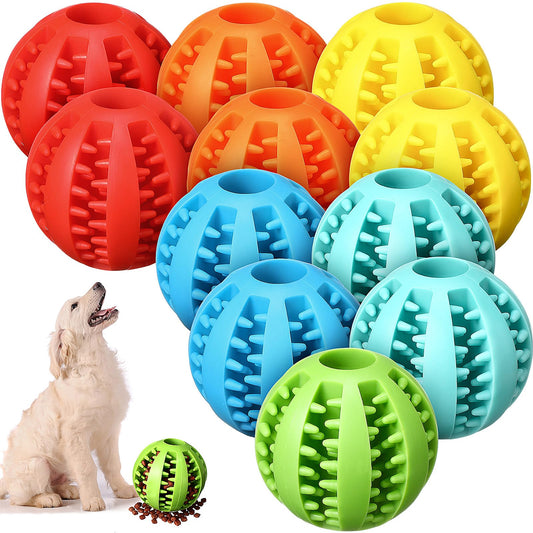 Suilung 12 Pcs Dog Treat Toy Balls Bulk Interactive Dog Puzzle Toys Dispensing Puppy Balls for Teething Chew Enrichment for Boredom and Brain Stimulating Game to Keep Them Busy(Medium)