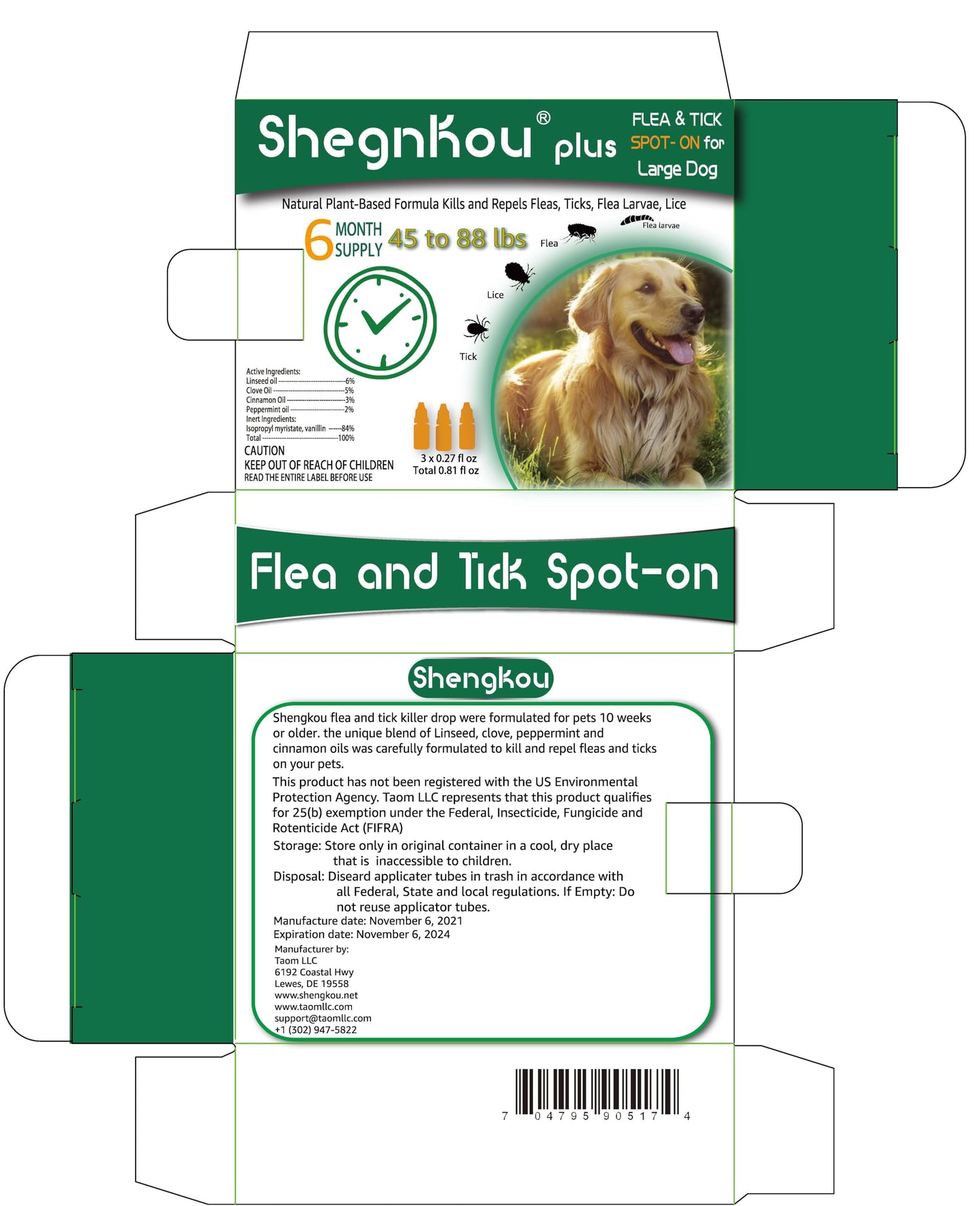 Natural Flea & Tick Treatment for Large Dogs (45-88 lbs) | 6-Month Protection + Free Tools | Vet-Reviewed Formula
