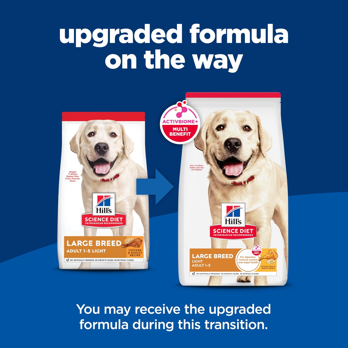 Hill's Science Diet Large Breed Light Adult Dry Dog Food 1-5, Quality Protein for Weight Management Support, Chicken & Barley, 30 lb. Bag