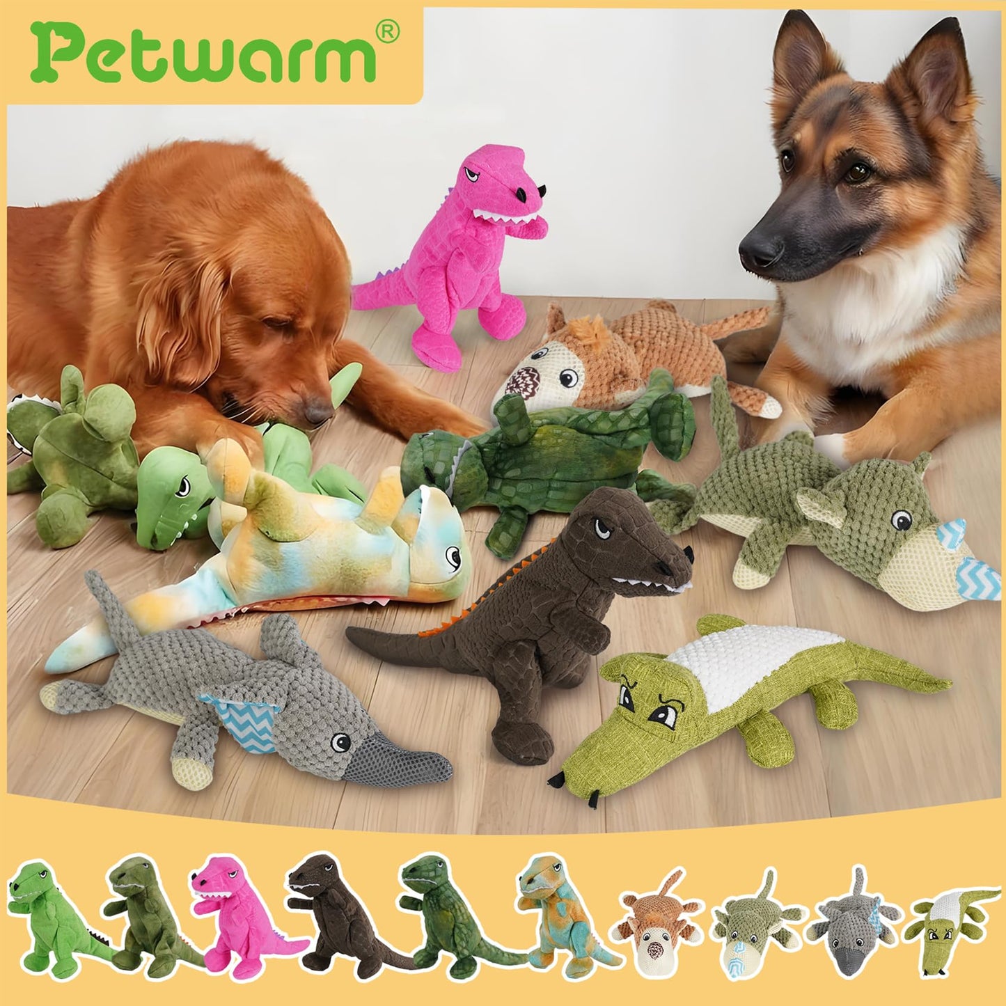 PetWarm Dog Toys Chew Squeaky, Durable Chew & Stress-Relief Interactive Pet Toy for Small, Medium, and Large Dogs, Multi-Functional Design, Squeaky Dog Toy, Stress Relief,Green