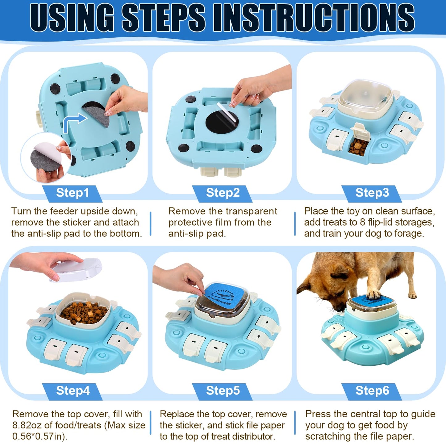 Dog Nail File Puzzle Toy Slow Food Feeder Treat Distributor Mental Enrichment Toy Food Dispenser for IQ Training Dog Puzzles for Smart Dogs Scratch Pad for Nails with Clipper