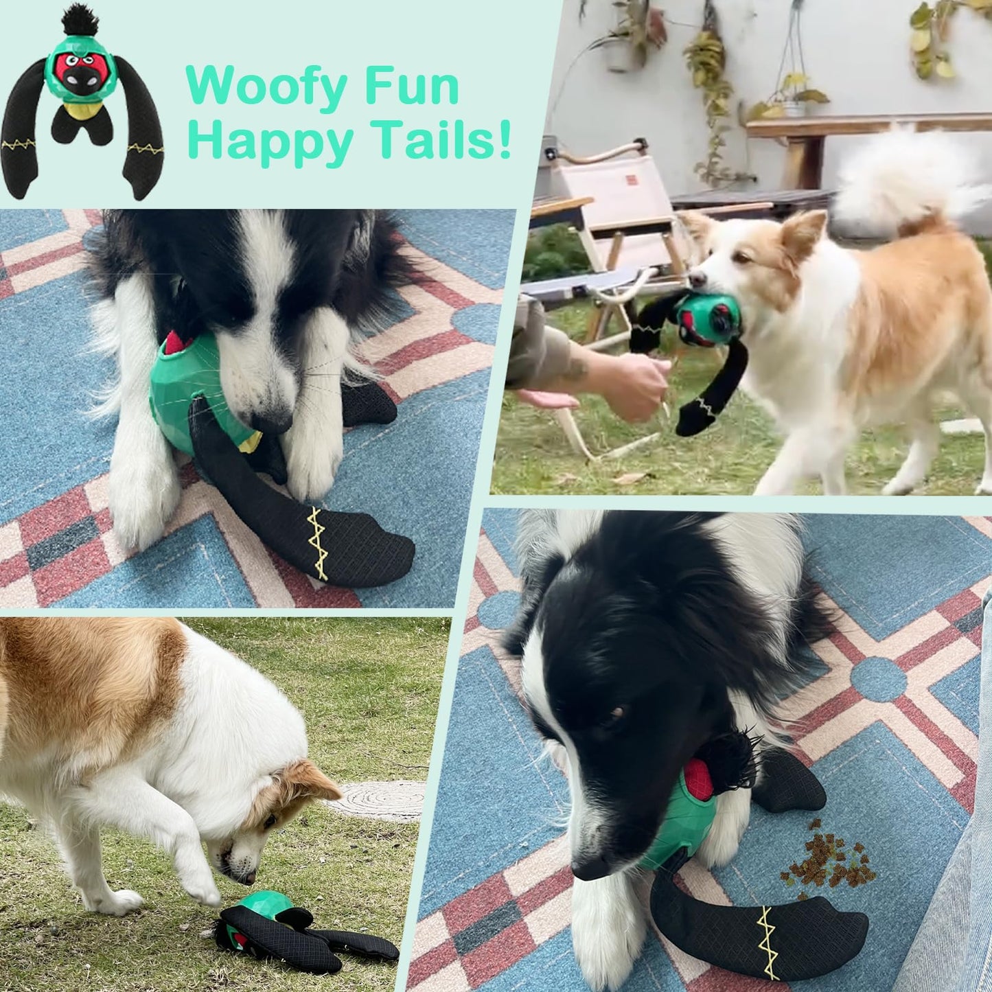 Zrbtk Tough Dog Toys – Crinkle Dog Chew Toys to Keep Them Busy, Interactive Treat Dispensing Puppy Puzzle Toys for Boredom Relief, Less Stuffed Pet Toys for Small, Medium and Large Dogs (Green)