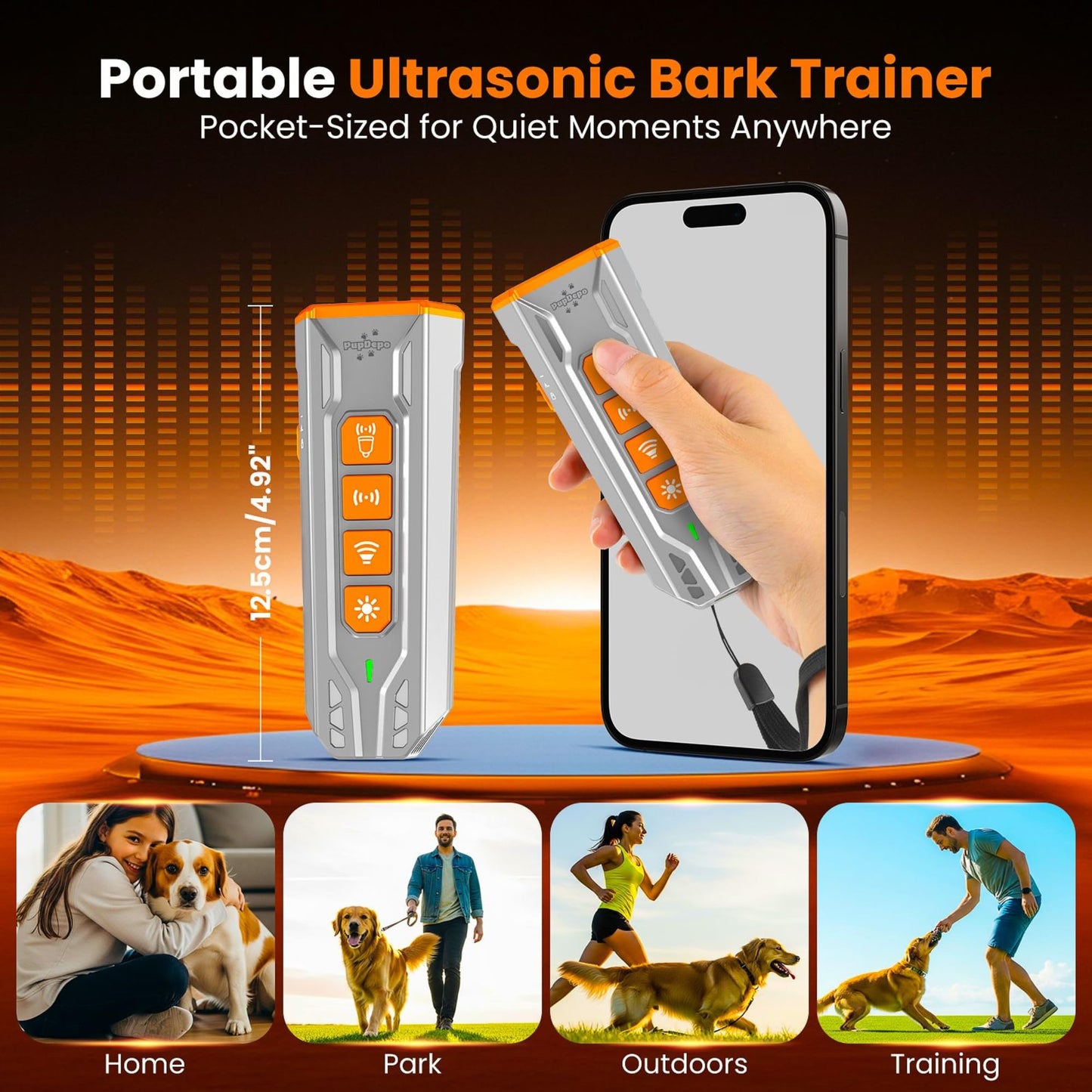 Dog Bark Deterrent Device with Training Clicker 2025 Upgraded 3X Ultrasonic Anti Barking Device for Own or Neighbor's Dog, Safe & Effective Ultrasonic Dog Bark Shield Rechargeable Dog Barking Silencer