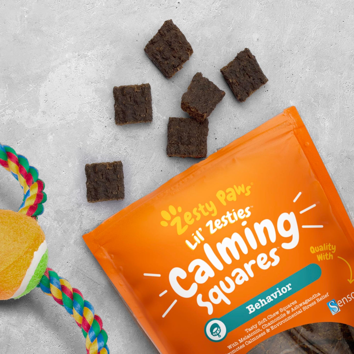 Zesty Paws Flavored Soft Chews - Calming for Dogs Anxiety Composure Relief with Ashwagandha Melatonin Chamomile Passionflower Dog Stress Separation Aid for Fireworks and Thunder 20 oz