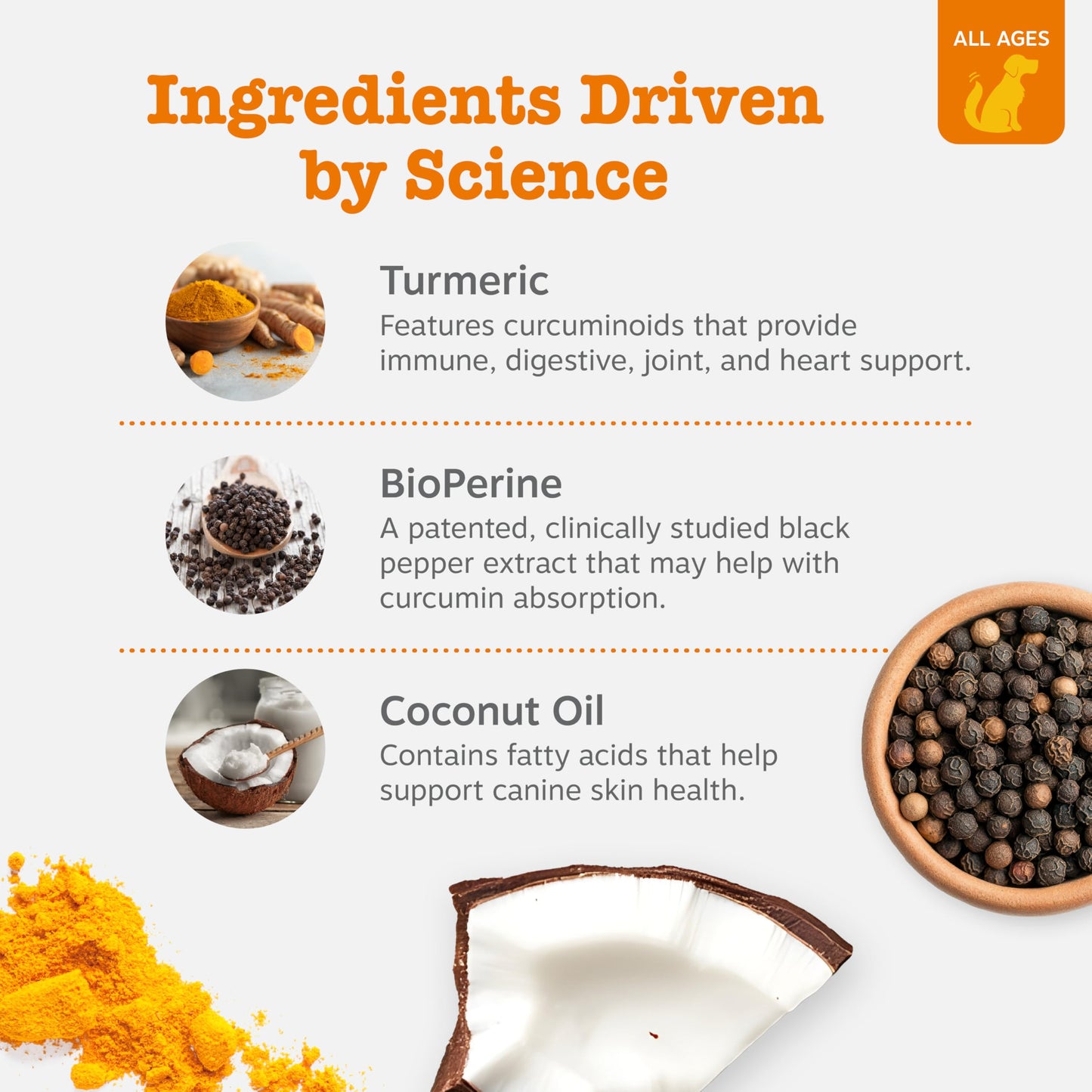 Zesty Paws Turmeric Curcumin for Dogs - for Hip & Joint Mobility Supports Canine Digestive Cardiovascular & Liver Health - Coconut Oil for Skin Health with 95% Curcuminoids + BioPerine Duck, 90 Count