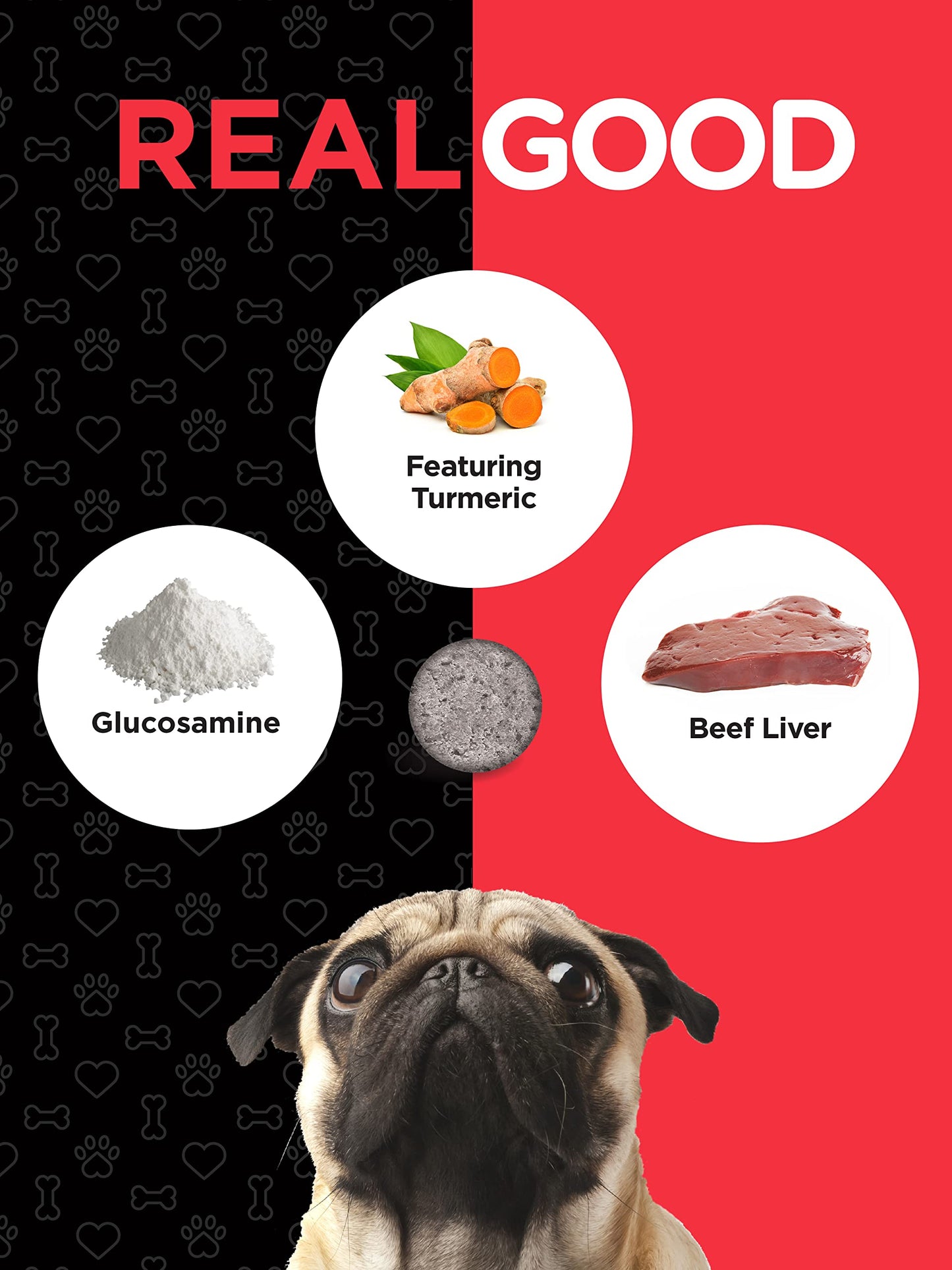 Horbäach Glucosamine, Chondroitin, MSM for Dogs | 150 Chews | Hip and Joint Supplement | with Turmeric, Vitamin C & More | Non-GMO & Gluten Free | by River & RULA