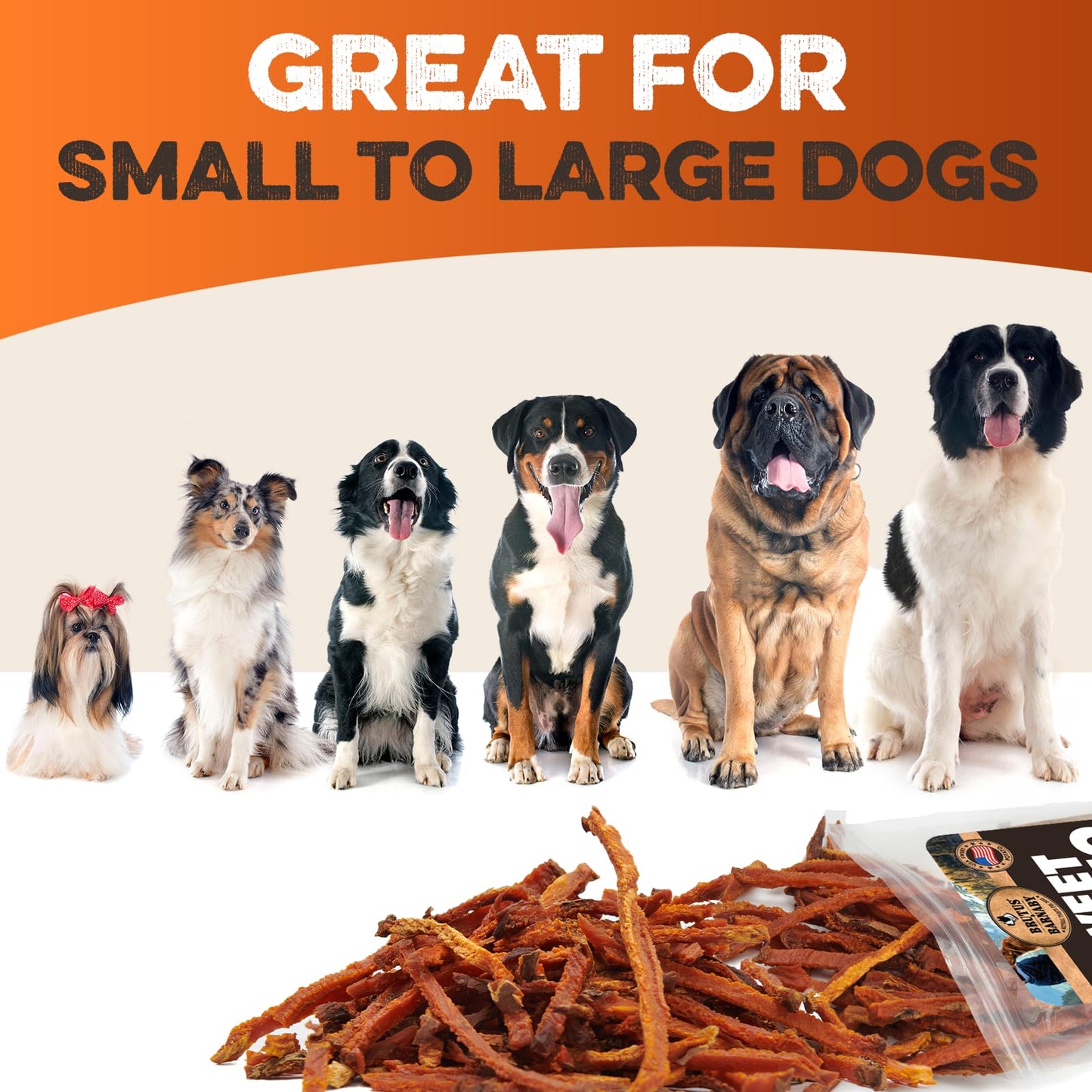 BRUTUS & BARNABY Sweet Potato Dog Treats- No Additive Dehydrated Sweet Potato Fries, Grain Free, Gluten Free and No Preservatives Added (5lb)