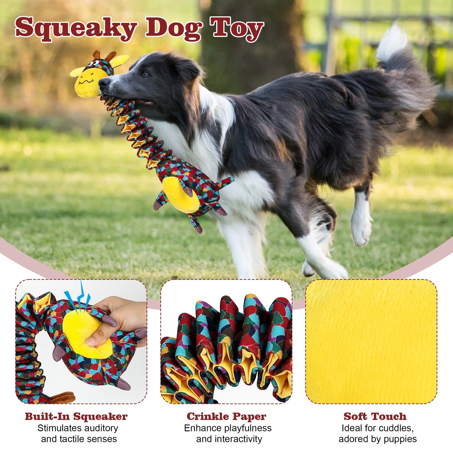 Tough Indestructible Dog Toys for Aggressive Chewers, Durable Dog Chew Toys for Large Breeds With Cotton Material & Crinkle Paper, Aggressive Chew Toys for Dogs