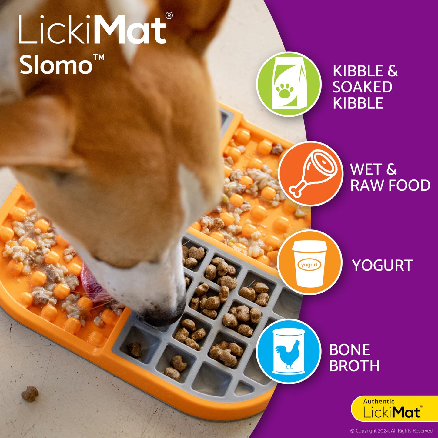 LickiMat Slomo, Dog Slow Feeders Lick Mat, Boredom Anxiety Reducer; Perfect for Food, Treats, Yogurt, or Peanut Butter. Fun Alternative to a Slow Feed Dog Bowl, Green
