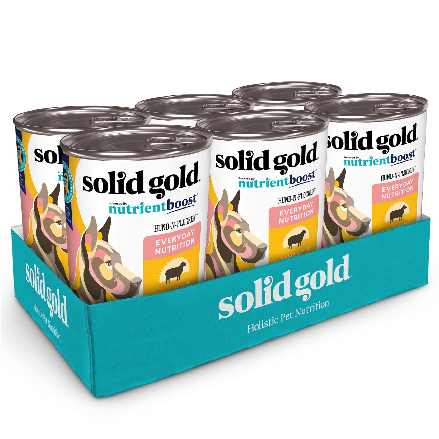 Solid Gold Canned Dog Food for Adult & Senior Dogs - High Protein Wet Dog Food w/Real Lamb, Whole Grains & Probiotics for Gut Health & Immunity - Small, Medium & Large Breed Dogs - 6ct 12.5oz Cans