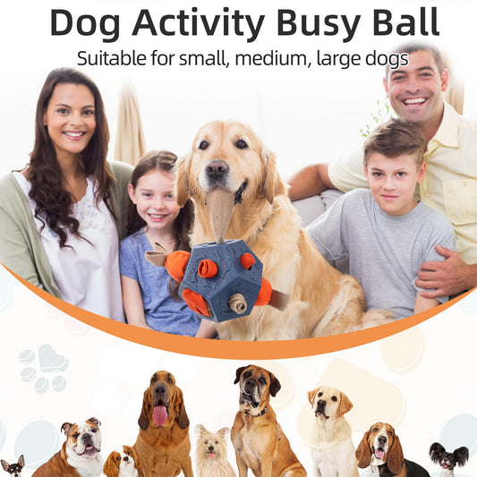 Dog Snuffle Ball - Upgrade Ball Interactive Puzzle Dog Toys, Foraging Truffle Pads Puppy Snack Dispenser Slow Feeder Suitable for Any Size Pet with Squeaky Carrot Toys (Blue)