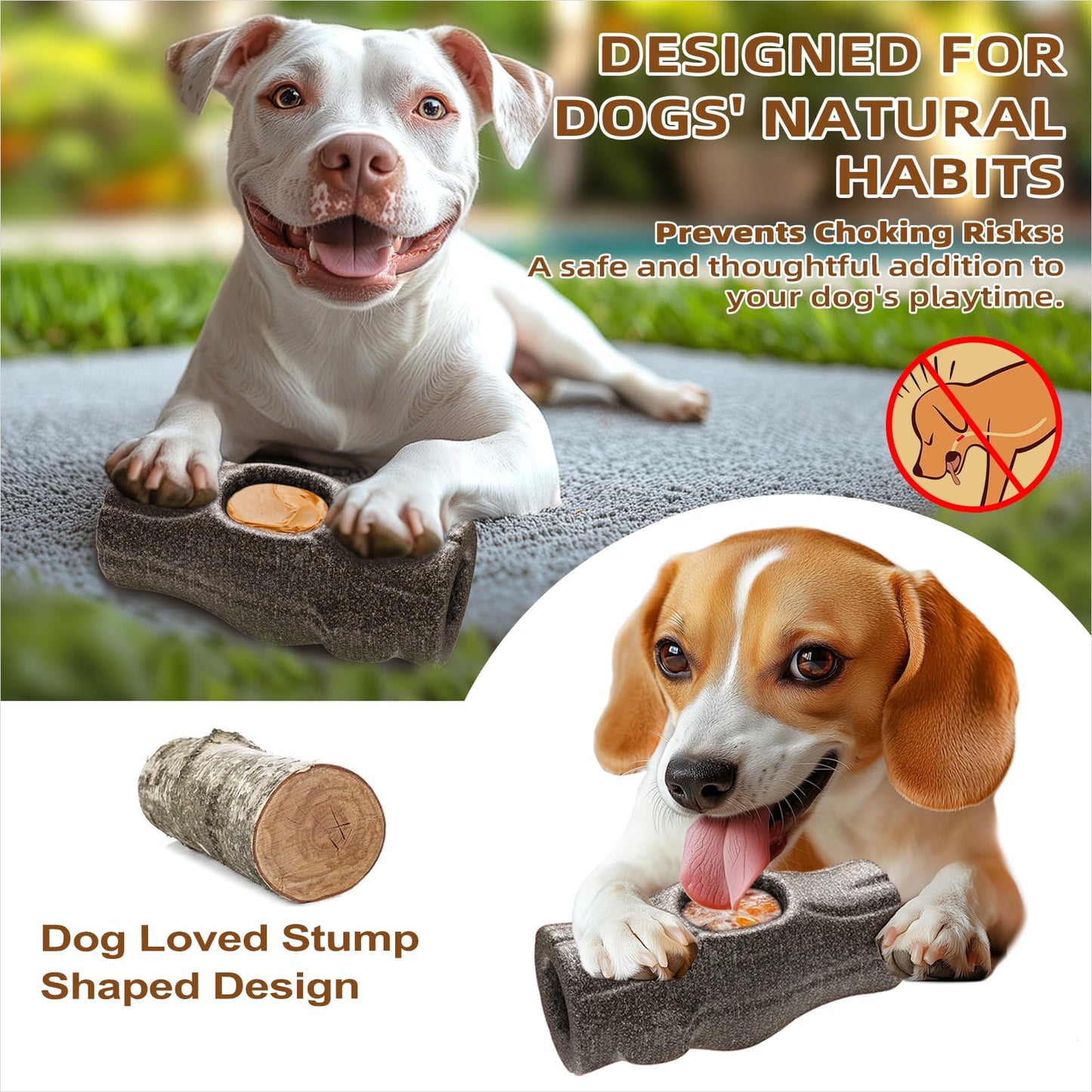 TERLOPBON Unbreakable Dog Toy for Power Chewers, Large Dog Interactive Feeder with Food Cups & Treat Food Slow Feeder - Anxiety Relief with Pupscile for Large Breeds (Grey, Medium)