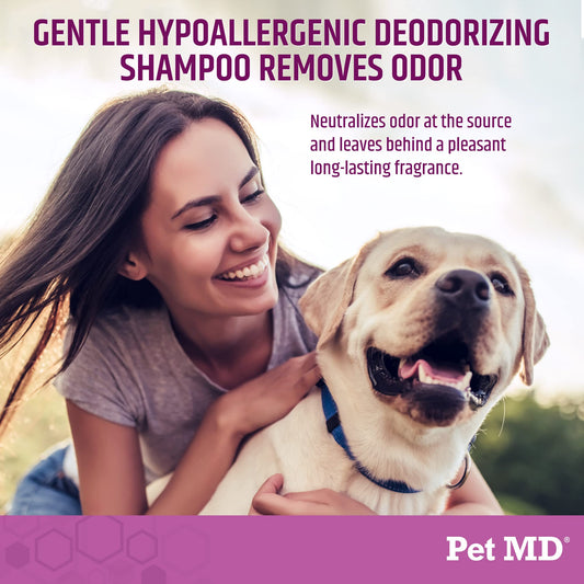 Pet MD EFA Deodorizing Shampoo for Dogs & Cats - Hypoallergenic Dog Shampoo for Sensitive Skin, Dry Skin, Itching, and Flaking - Professional Dog Shampoo Gallon