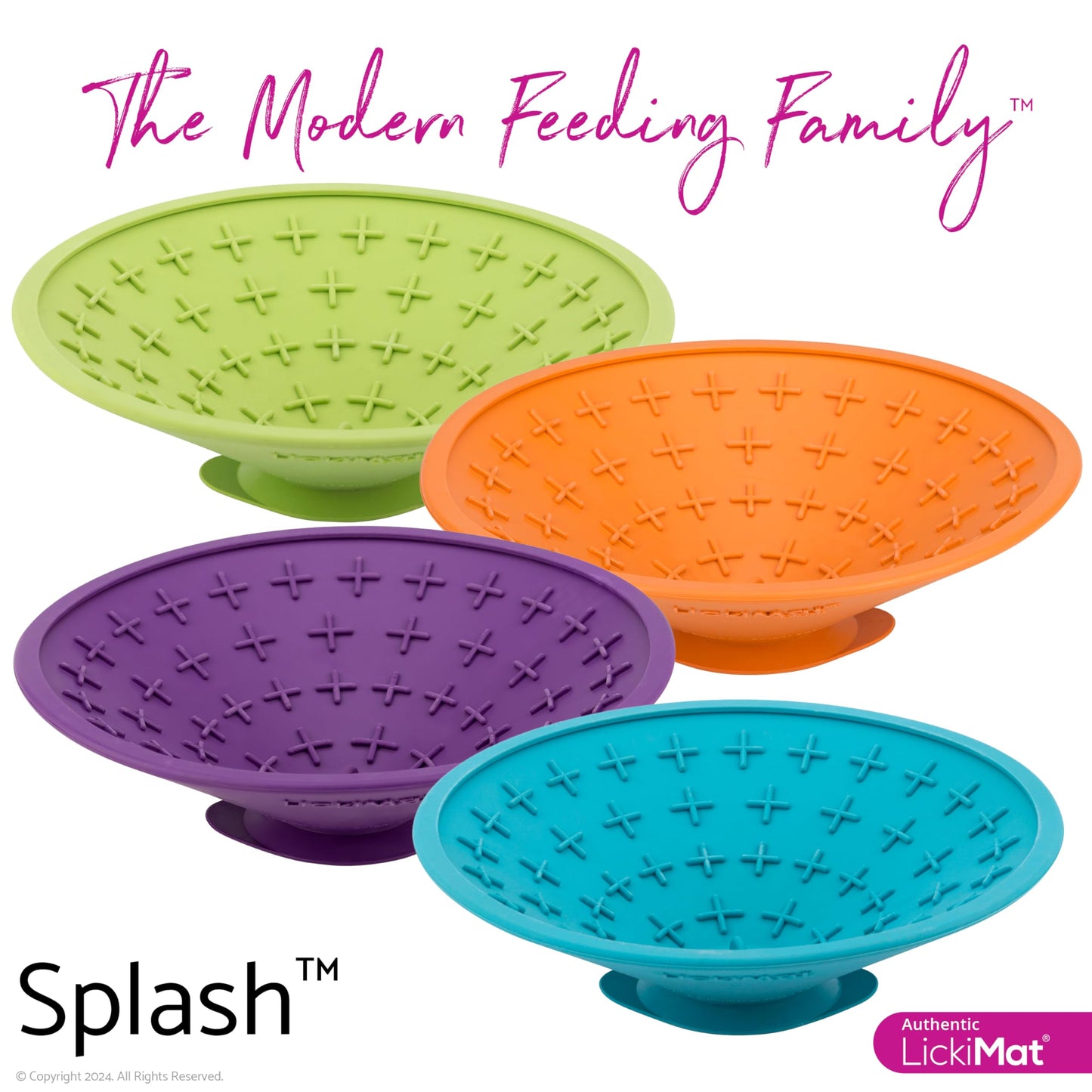 LickiMat Splash, Dog Slow Feeder Bowl Lick Mat, Boredom Anxiety Reducer, Sticks to Smooth Surface; Perfect for Food, Treats, Yogurt, or Peanut Butter. Fun Alternative to Slow Feed Dog Bowl, Turquoise