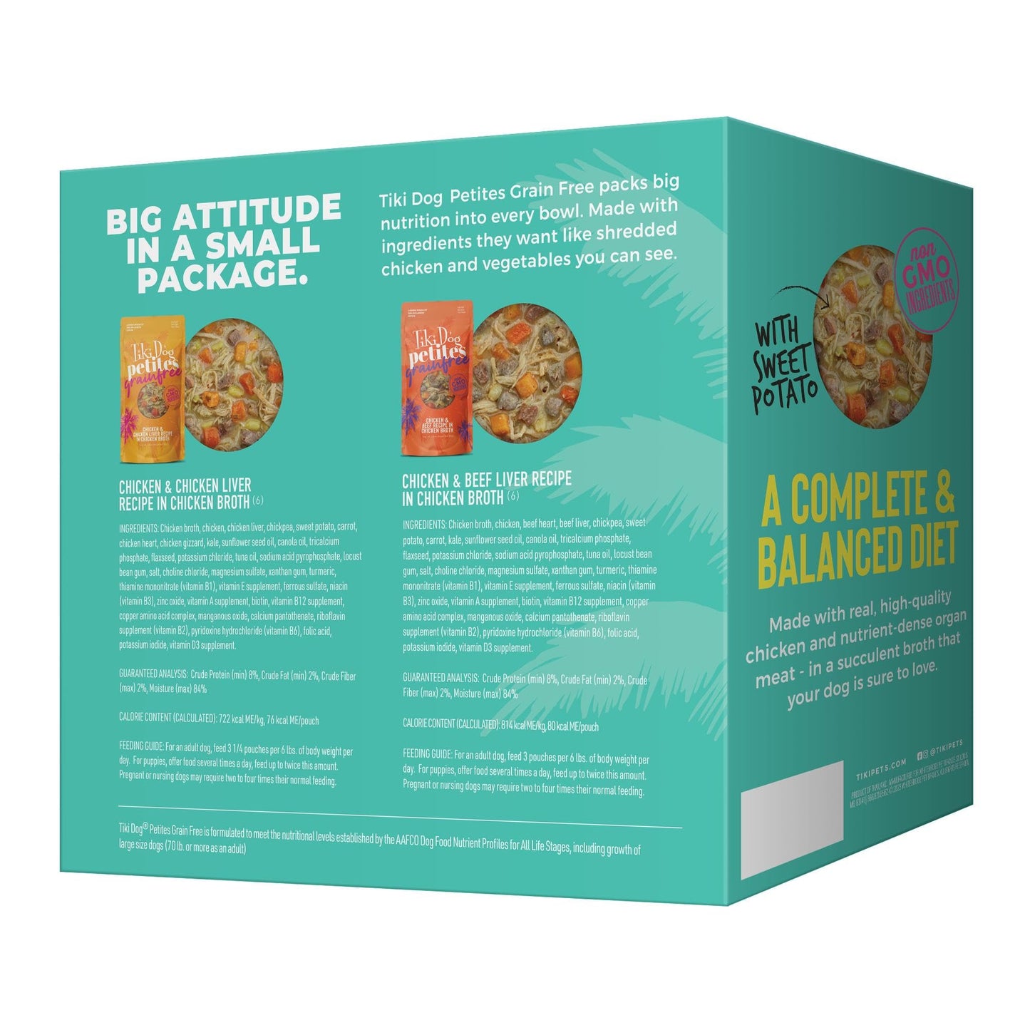 Tiki Dog Aloha Petites, Variety Pack, Nutrient Dense Meat, Wet Dog Food For Small Breed Dogs and All Life Stages, 3 oz. Pouch, Pack of 12