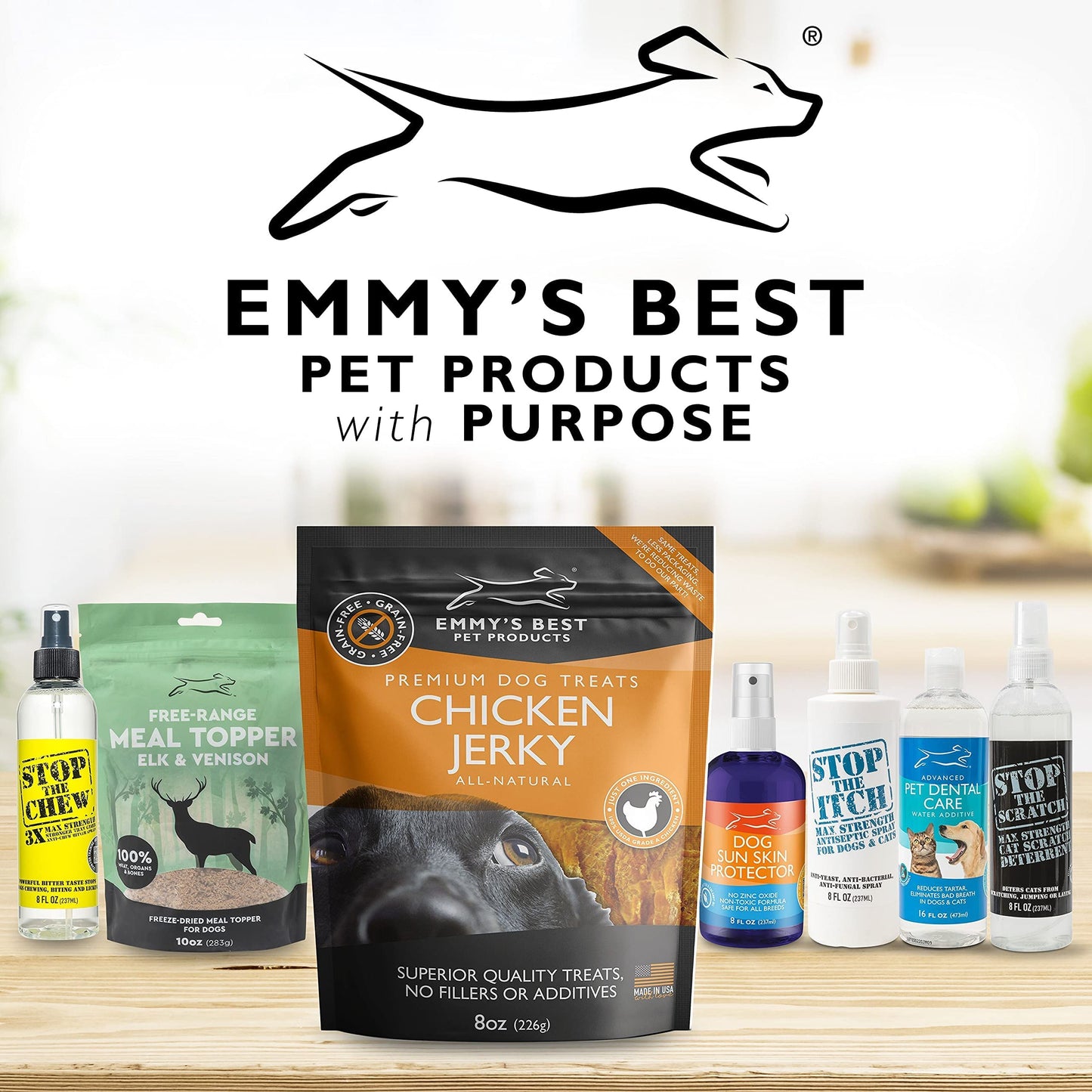 Emmy's Best EBPP Chicken Jerky Dog Treats Made in USA - 100% Natural Jerky Treats Made with Real Chicken - Grilled Chicken Strips for Medium Dogs, Large and Small Dogs