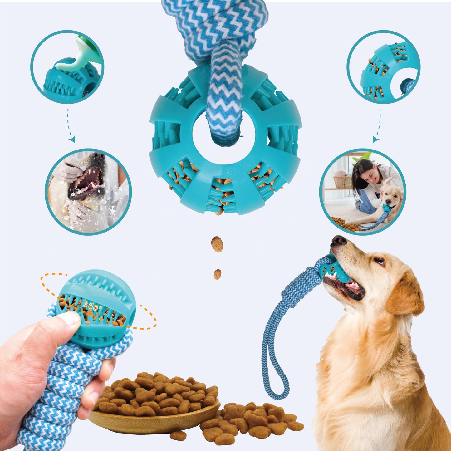 TUFEZIAN Interactive Dog Toys Rope Tug of War Dog Toy for Small Medium Large Dogs,Dog Stakes for Outside,Indoor Tug War Rope Dog Toy,Dog Bungee Tug Toy with 3 Chew Rope, green black