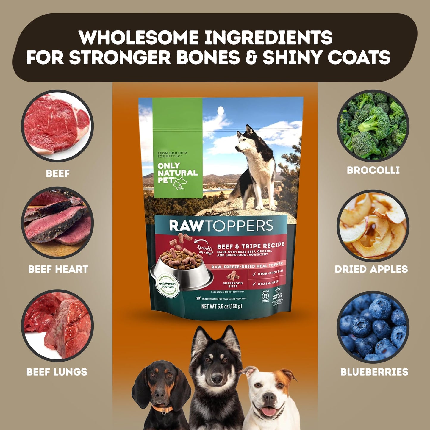 Bundle of ZEAL Canada Air-Dried Dog Food - High Protein, Natural Superfoods, Nutrient Rich, No Fillers, Grain Free, Complete & Balanced (Beef 1lb+Chicken 1lb)