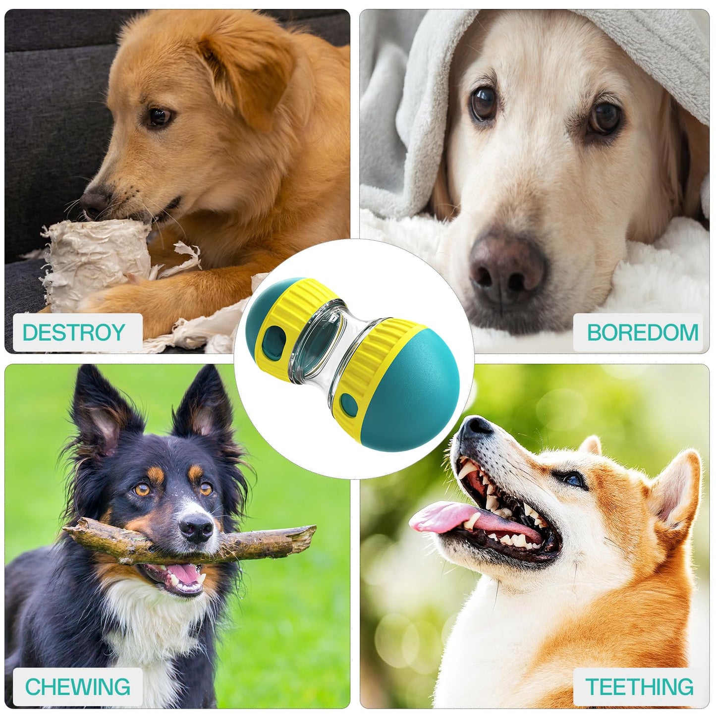 Dog Puzzle Toys, Adjustable Dog Treat Dispensing,Interactive Dog Enrichment Toy to Keep Them Busy,Food Puzzles Ball for Dogs, Puppy Slow Feeder for Boredom