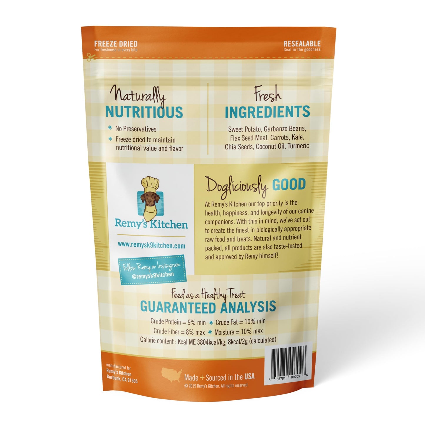 Remy's Kitchen Freeze Dried Dog Treats USA Sourced and Small Batch Made - Human-Grade, All Natural Superfood Dog Snacks without Artificial Preservatives, Grain Free - 7 oz, Sweet Potato, Salmon 2-Pack