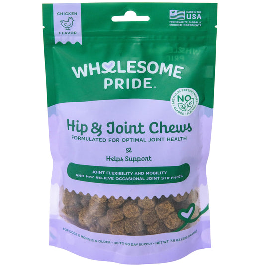 Wholesome Pride Hip & Joint Supplement for Dogs – 90 Soft Chews – Glucosamine, Chondroitin, MSM & Turmeric – Mobility Support & Arthritis Relief for Growing, Adult & Senior Dogs