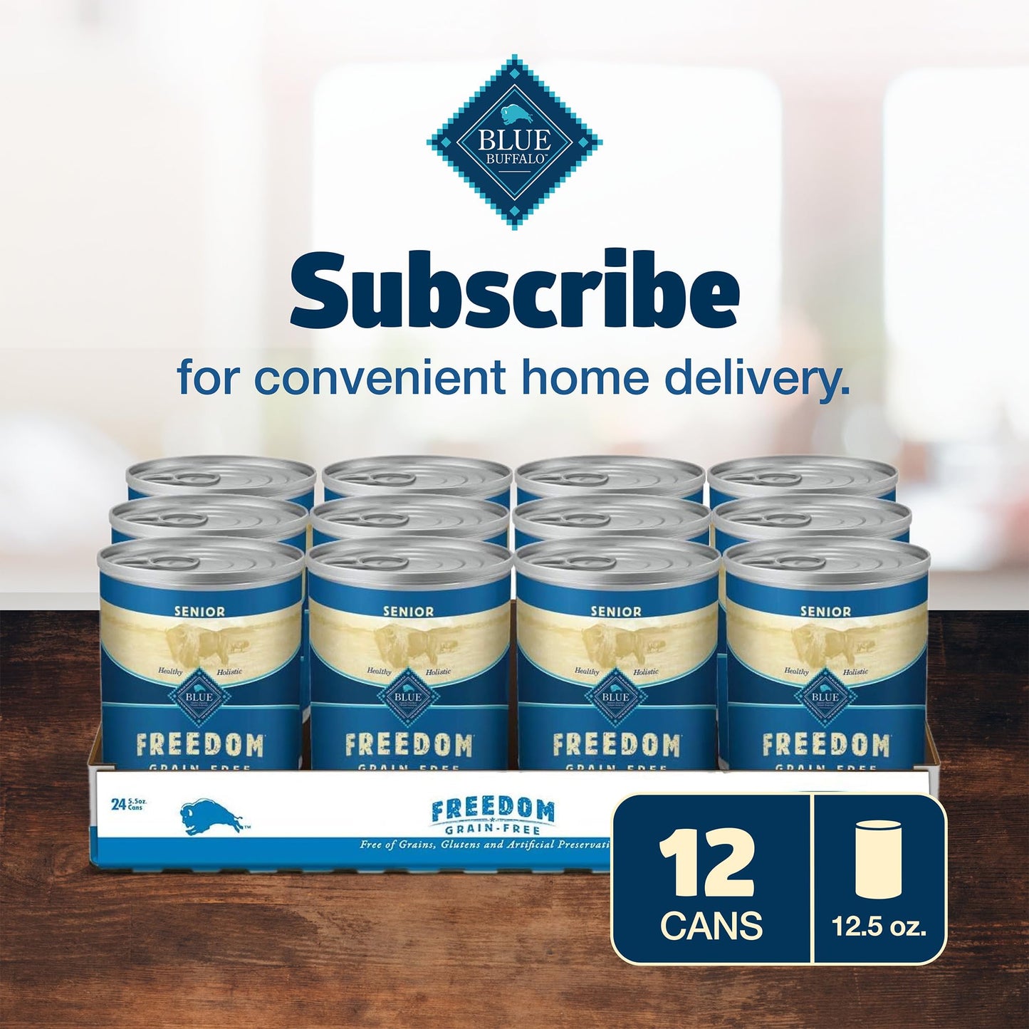 Blue Buffalo Freedom Grain-Free Senior Wet Dog Food, Free of Glutens & Artificial Preservatives, Made With Natural Ingredients, Chicken Recipe, 12.5-oz. Cans (12 Count)