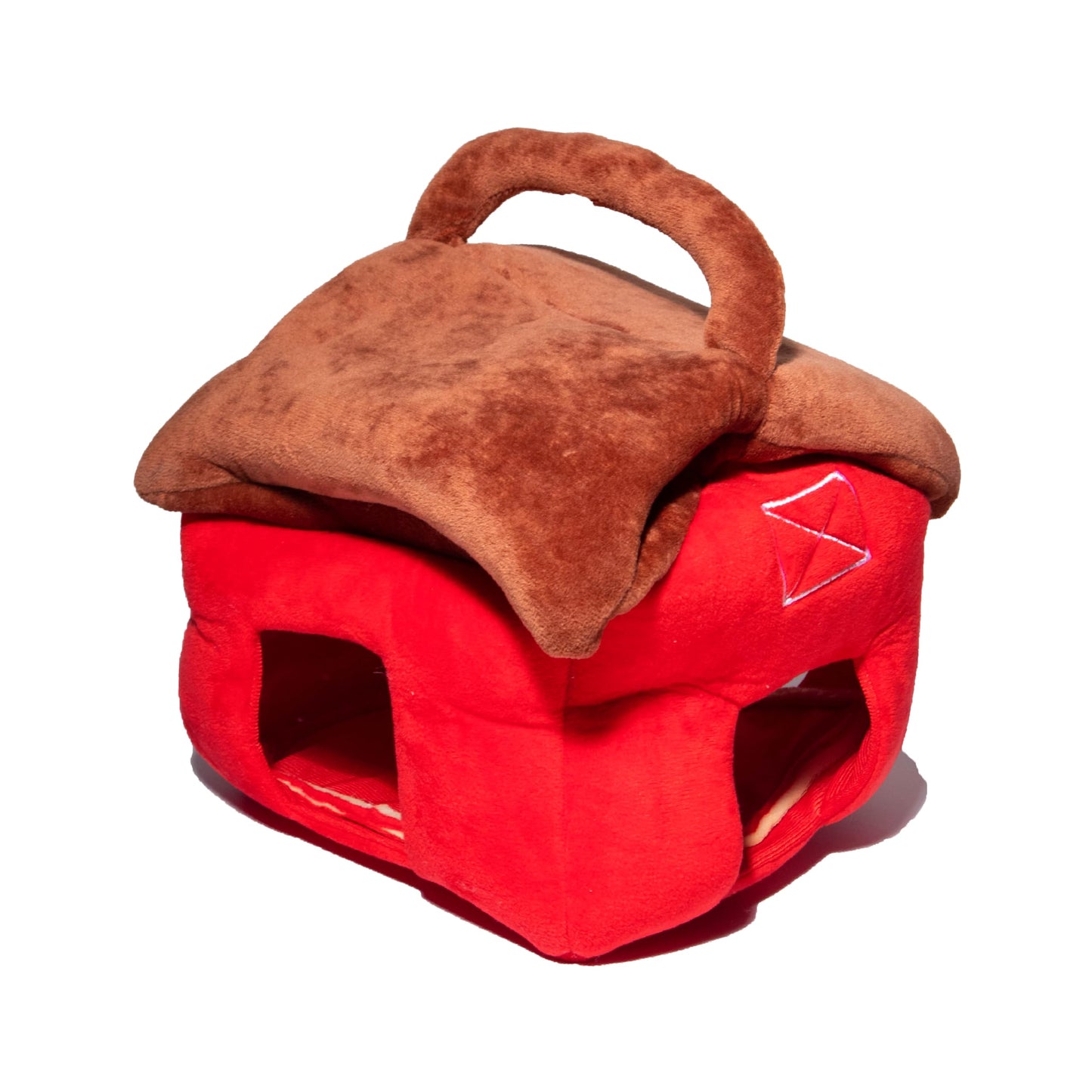 Glow Pups Interactive Hide and Seek Dog Toys for large dogs, medium dog and small dogs, Barnyard Adventure Plush Toy with Crinkle Sound and Squeaky Animals, Red and Brown Barn with 3 Pack Farm Animals