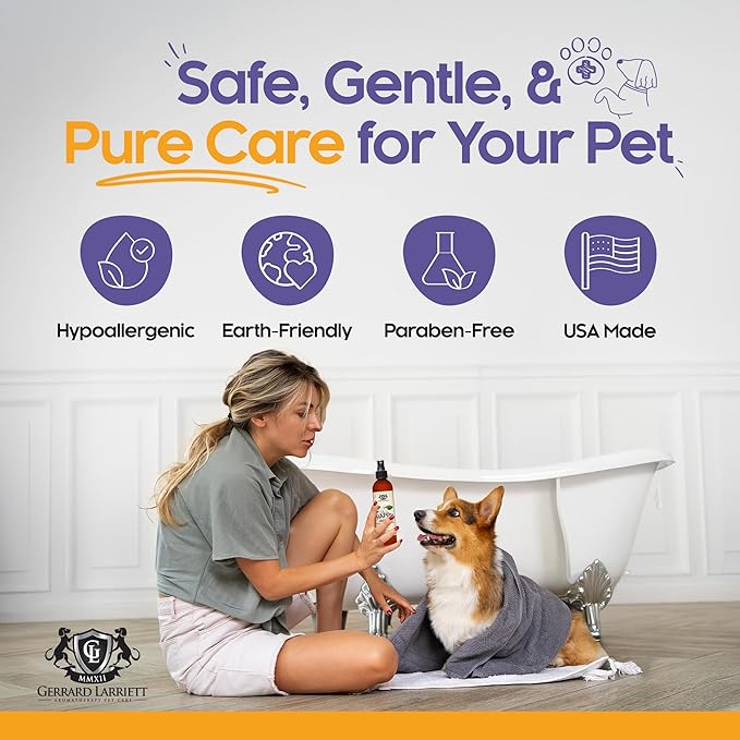 Dog Perfume Spray Long Lasting Happy Jasmine 8 Fl Oz - Dog Calming Spray Scent Mist for Shining Fur, Puppy Cologne, Doggie Deodorant Fragrance Mist Pet Perfume for All Breeds by Gerrard Larriett